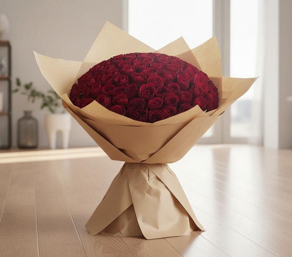 Букет 101 Красная роза в Лоо